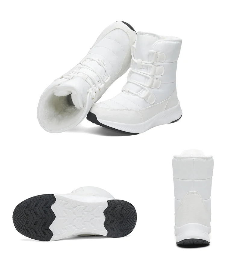 2026 Women's Shoes Winter Fashion Ankle Boots Women Keep Warm Female Lace Up Waterproof Boots Ankle Shoes Street Nurse Boots
