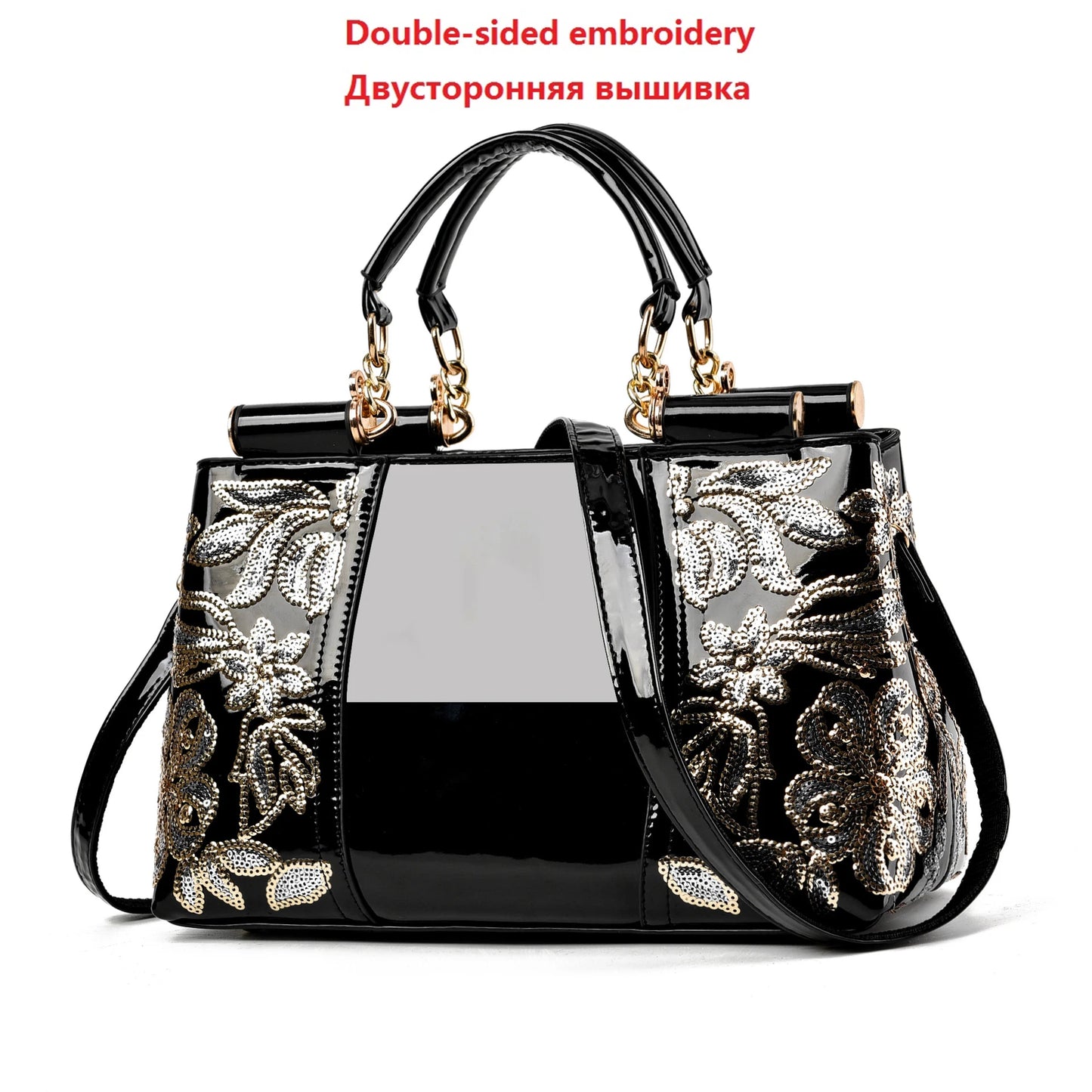 New Patent Leather Shiny Women Bag Fashion Luxury Design Atmospheric Handbag Large Capacity Women's Shoulder Messenger Bag