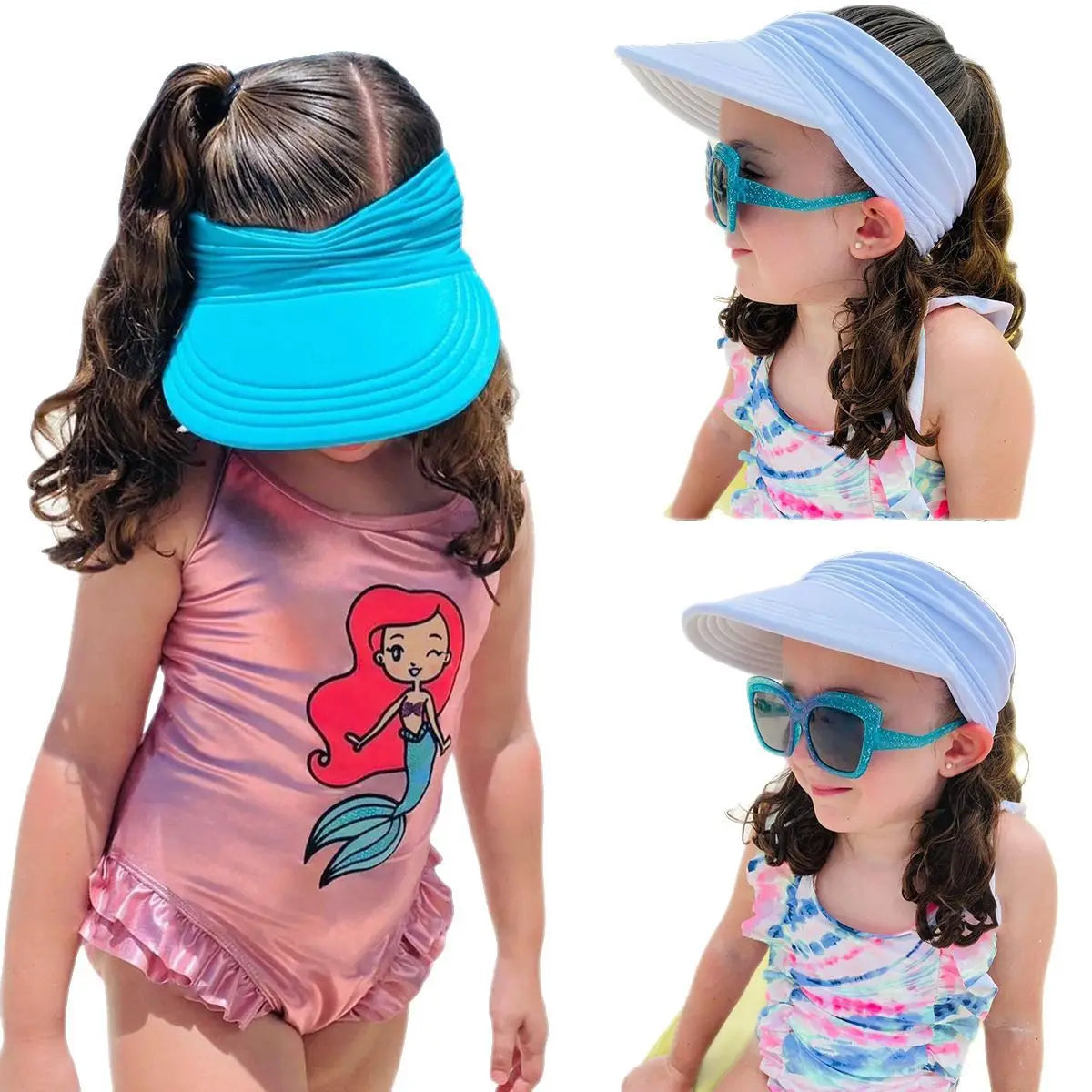 Summer Sun Hats Beach BabyGirls Boys Wide Brim UV Protection Baseball Cap for Kids Outdoor Quick Dry Breathable Empty Top Hat