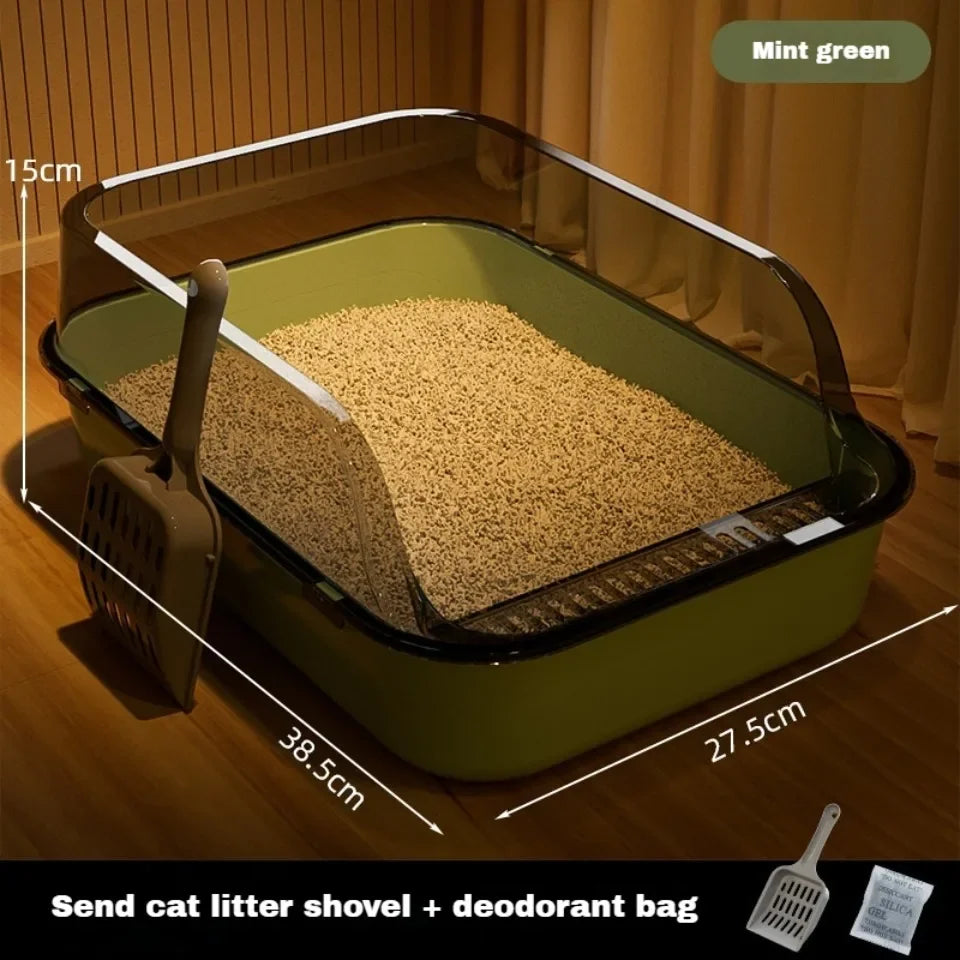 Cat Litter Box Kitty Sandbox cat bathroom Semi Closed Cleaning Basin Supplies Pet Toilet Kitten Tray Bedpan Accessories Supplies