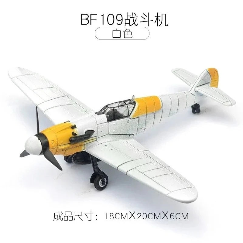 1/48 WWII Fighter Model Pirate Mustang Spitfire Hurricane BF109 4D Assemble Aircraft Plastic DIY Airplane Toy Building Kits