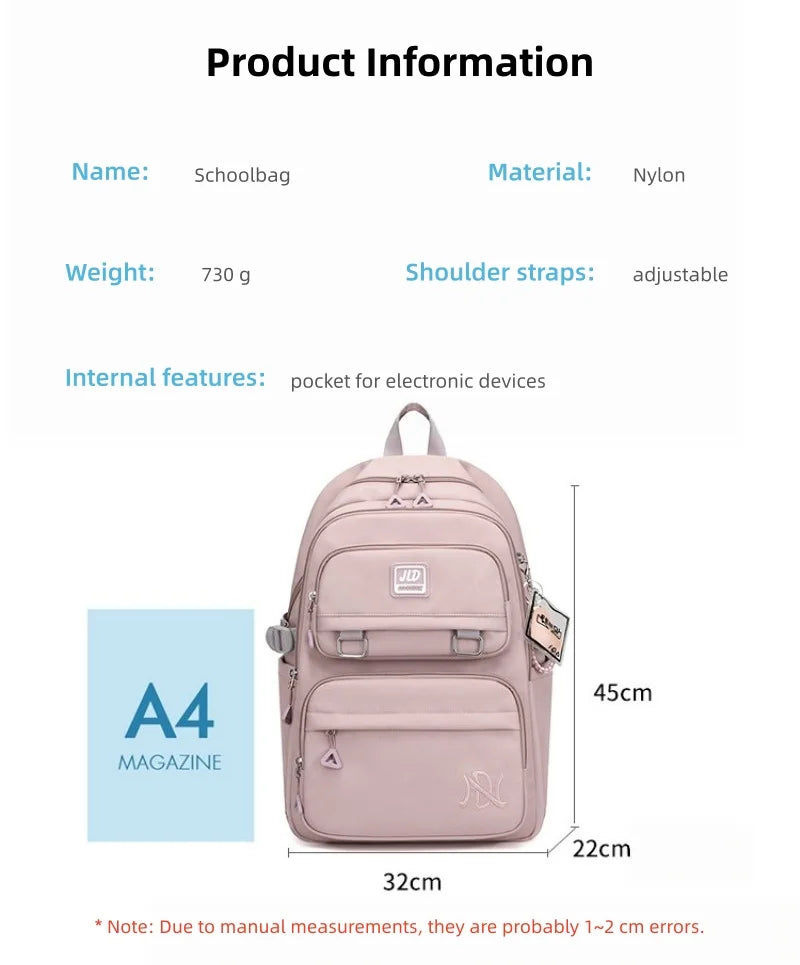 School Bag for Students Large Capacity Secondary School Pupils Backpack Lightweight Reduces Burden and Stress