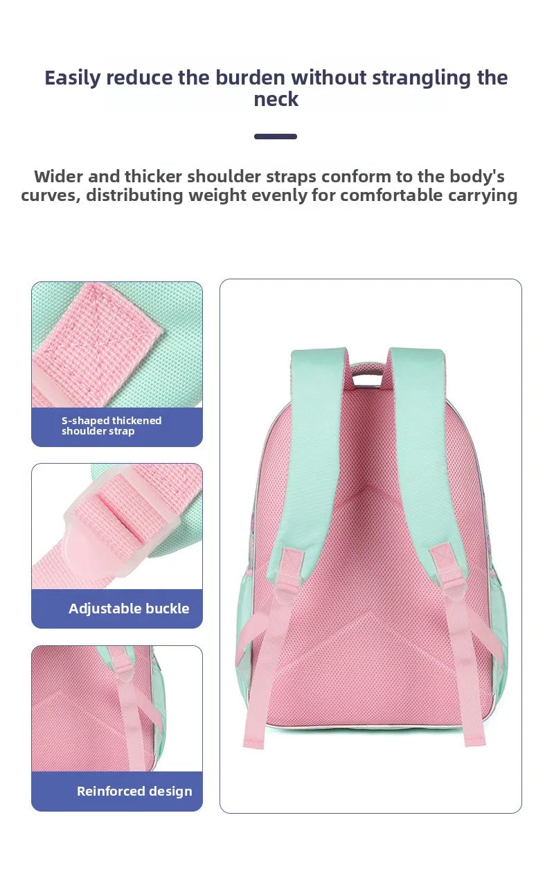 Kids School Backpacks for Girls School Bag Set with Lunch Bag Pencil case Elementary Students Backpack Cute Book Bag