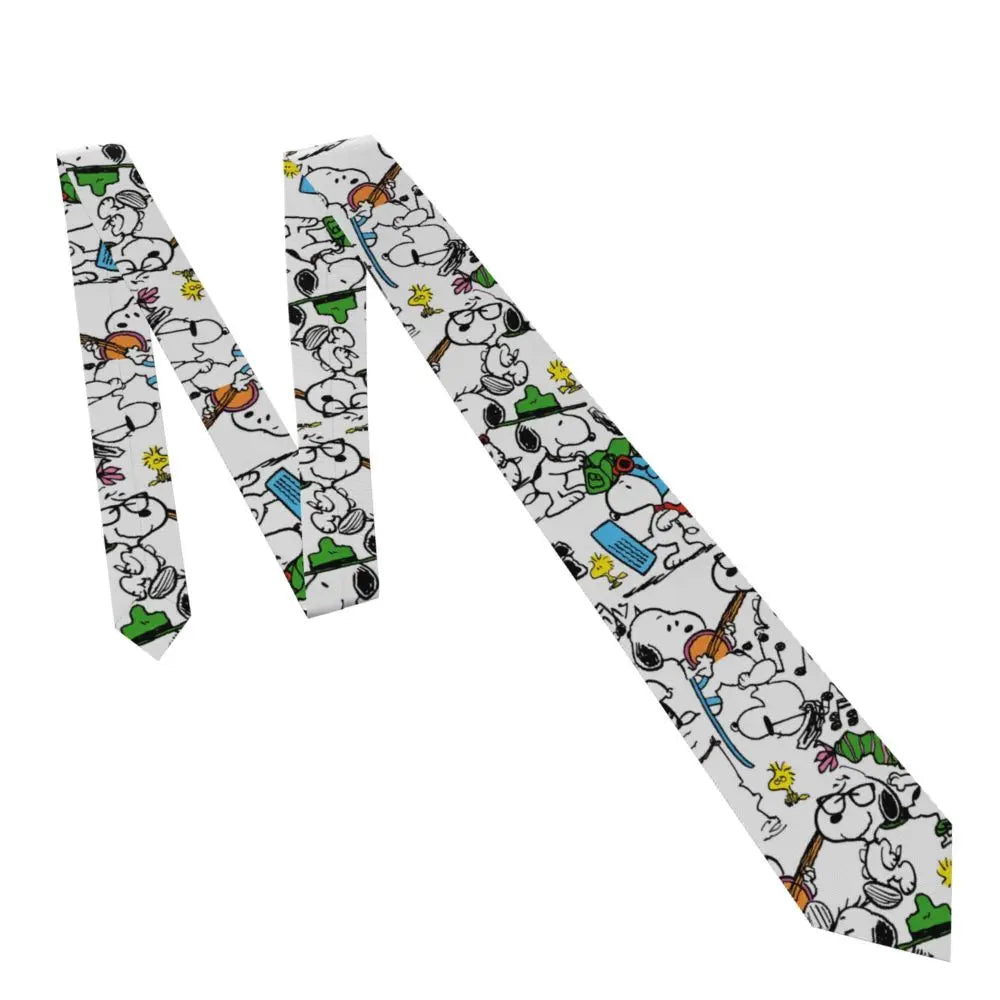 Snoopys & Woodstock Smile Giggle Laugh Neckties Silk 8 cm Neck Tie for Mens Shirt Accessories Cravat Wedding Accessories Office