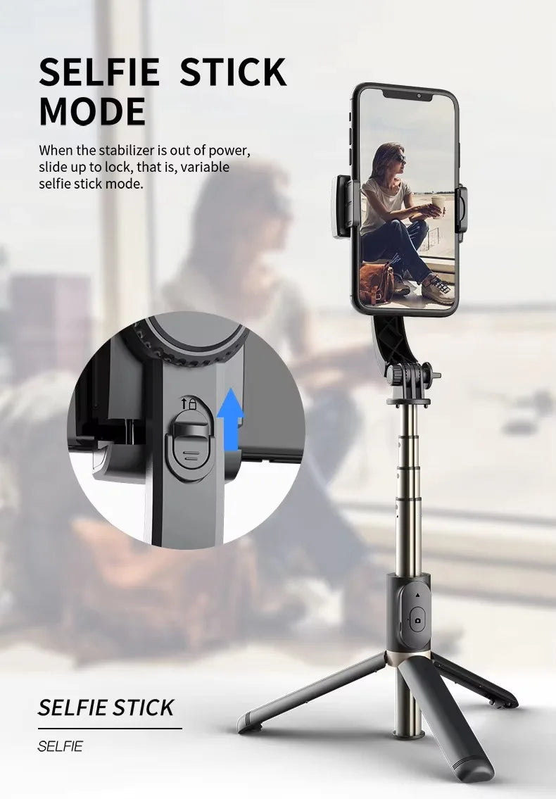 Gimbal Stabilizer for Smartphone,Selfie Stick Tripod with Remote Control Auto Balance 360° Rotation Phone Gimbal for Selfies