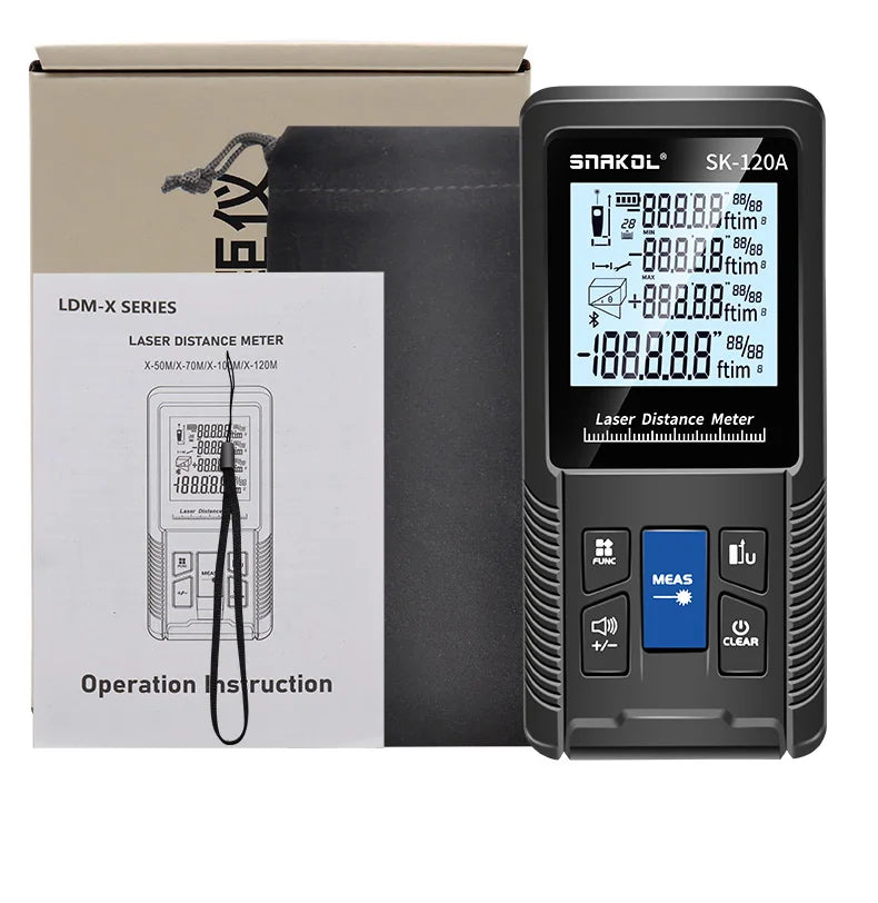 Snakol Laser Distance Meter 40m 50m 70m 100m 120m Rangefinder Digital Range Finder Trena Roulette Ruler Distance Measuring Tape
