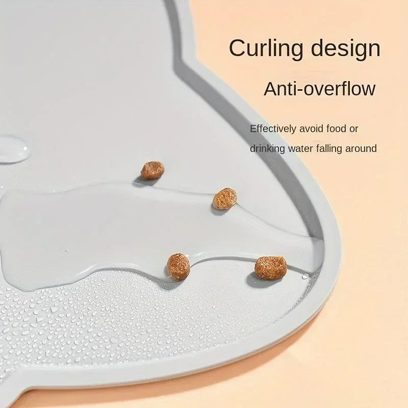 Pet Feeding Mat for Dogs Cats Non-Slip Silicone Cat Food Mat Waterproof Washable Spill-Proof Pet Placement Mat Pet Supplies
