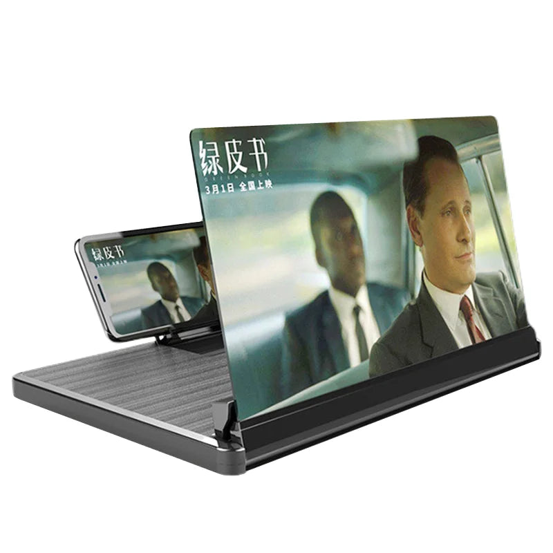 12 Inch Folding Mobile Phone Magnifying Glass HD Video Magnifying Glass 3D Mobile Phone Screen Magnifying Glass Desktop Bracket
