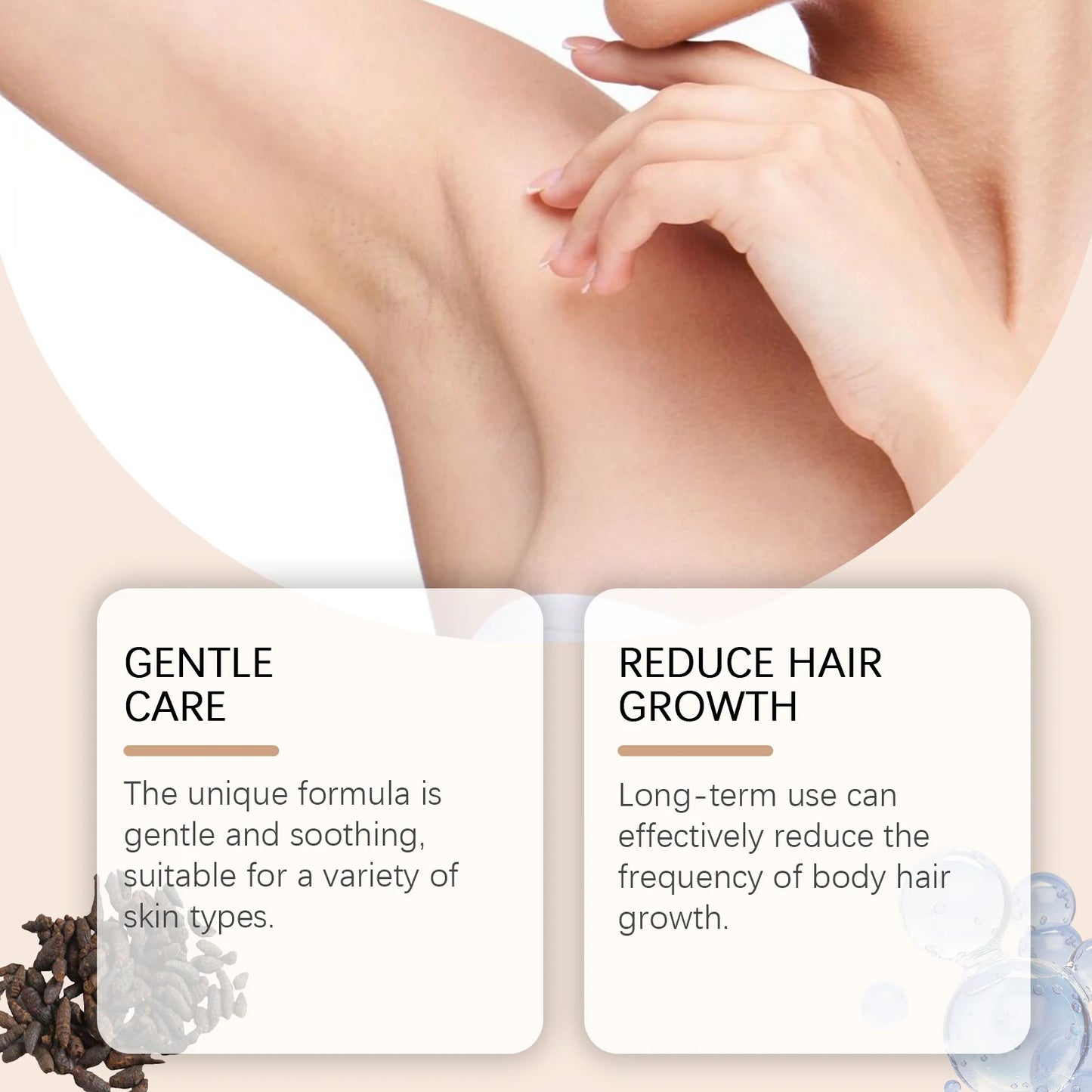 Pure Cyperus Rotundus Oil for Hair Removal Essence Reduce Armpit Arms Body Hair Inhibitor Shrink Pores Smooth Skin Care Serum