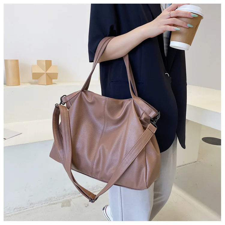 Big Black Tote Bags for Women Large Hobo Shopper Bag Roomy Handbag Quality Soft Leather Crossbody Bag Ladies Travel Shoulder Bag