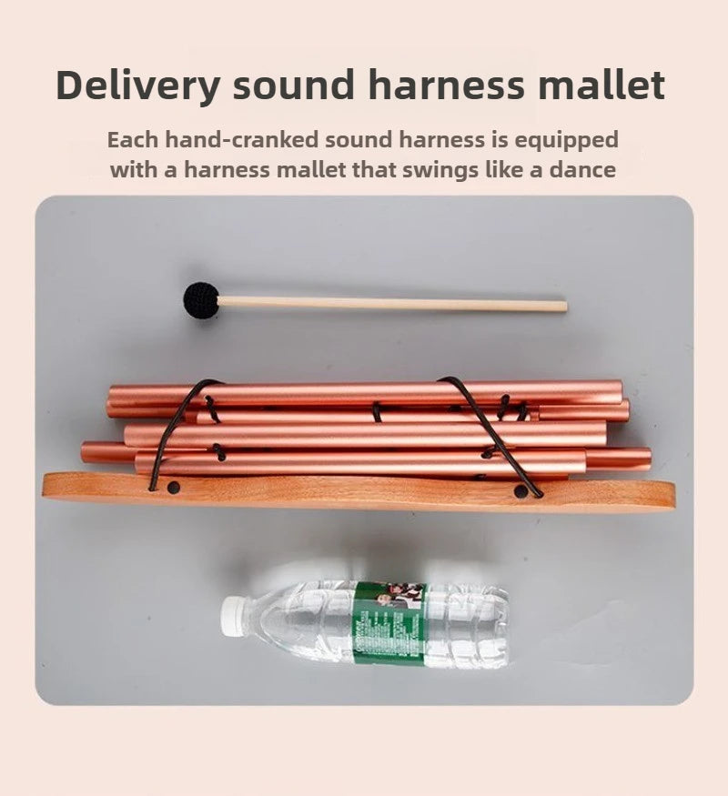 Hand-cranked Metal 9-tone Sound Beam Yoga Meditation Swinging Wind Chime Portable Healing Musical Instruments Percussion