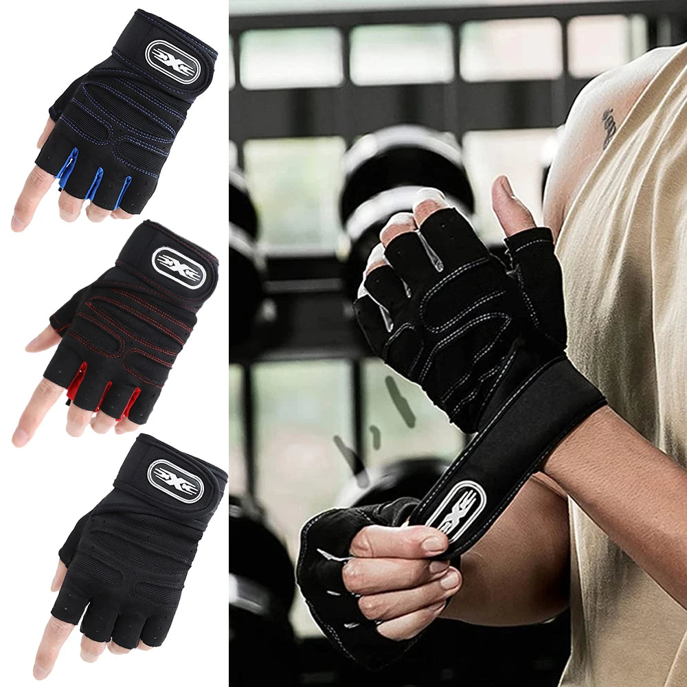 1 Pair Workout Gloves, Antislip Weight Lifting Gloves, Superior Grip & Palm Protection for Weightlifting, Fitness, Gym, Cycling