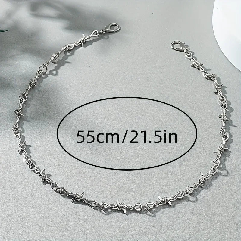 Thorn Necklace Barbed Collarbone Chain  Decorative for Holiday Party Gift Men and Women Accessories