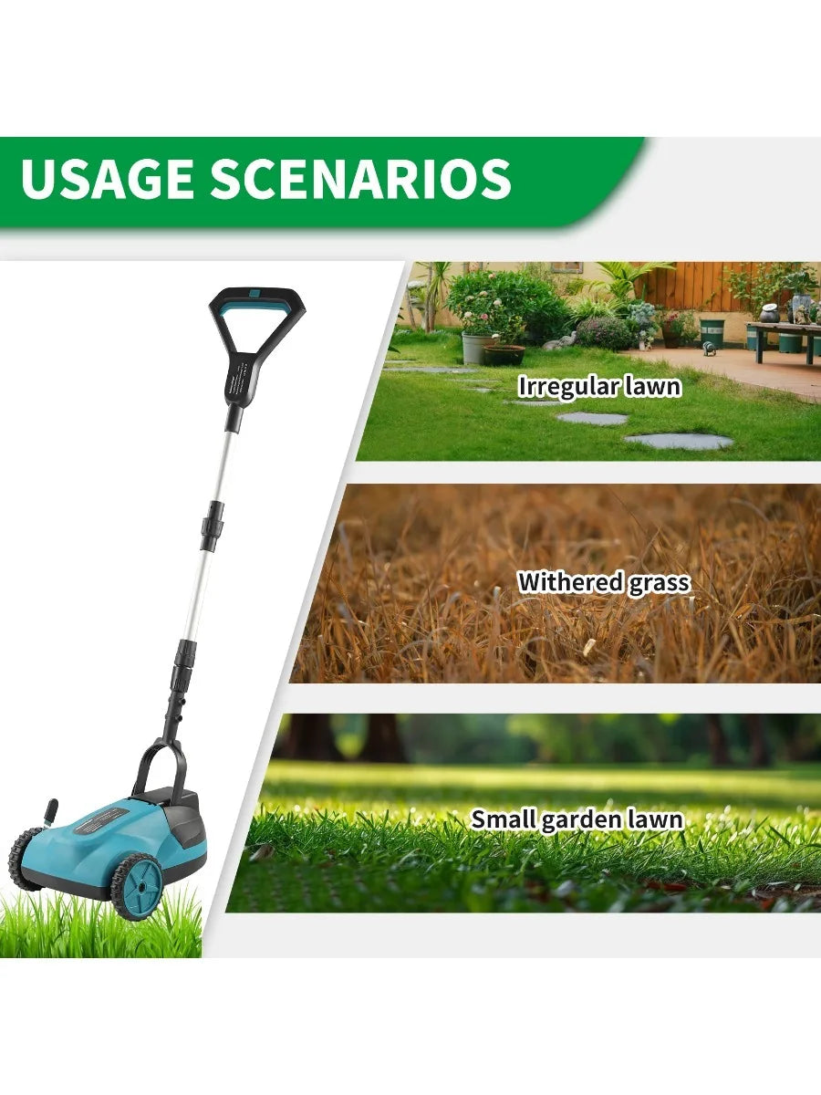 Cordless Electric Brushless Lawn Mower, Cordless (Push) Lawn Mower with 3-Position Depth Adjustment, No battery