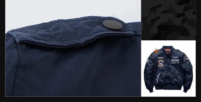 Men's winter jacket 2025 model  Thick and warm coat Men's flight jacket  Thick and warm padded coat - With a stand-up collar