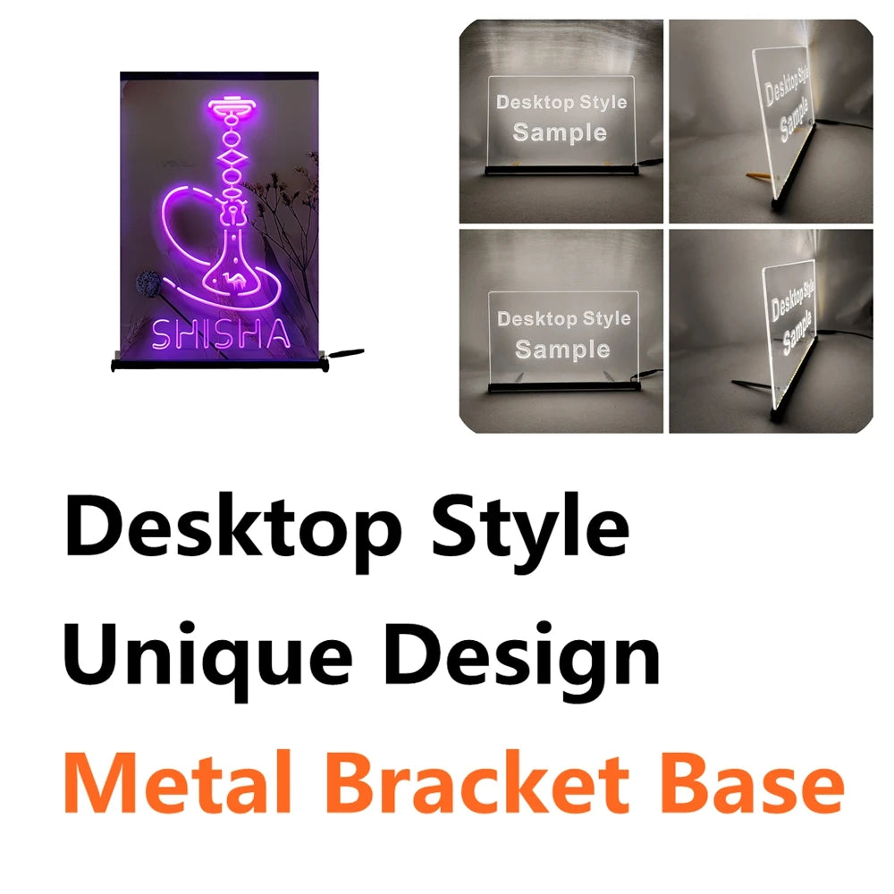 Hookah Shisha Shop Home Room Man Cave Decoration-3D Carving LED Neon Sign Home Decor Wall Wedding Creative Bedroom Desk