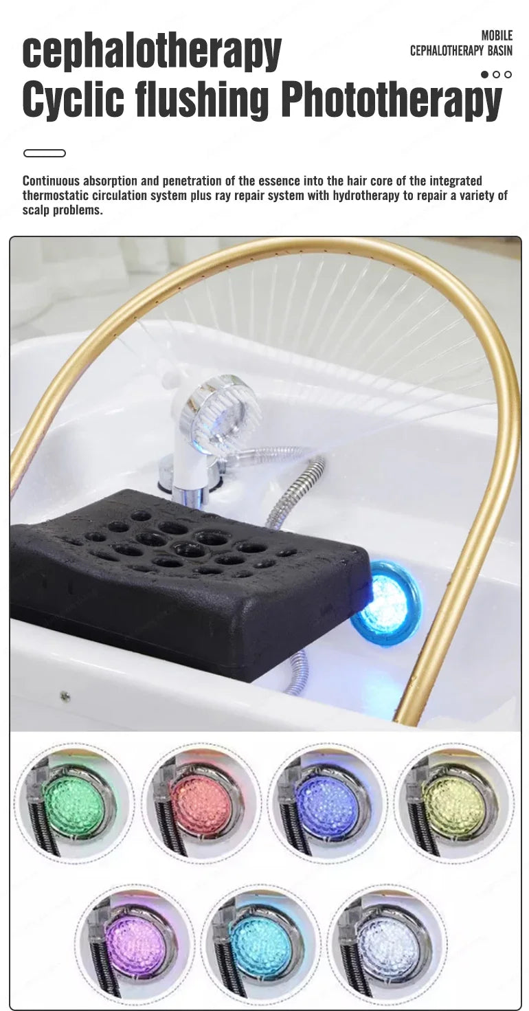 XinSheng Convenient Non Connecting Water Pipe With Water Storage Tank Head SPA Water Circulation Shampoo Basin Hair Wash Salon