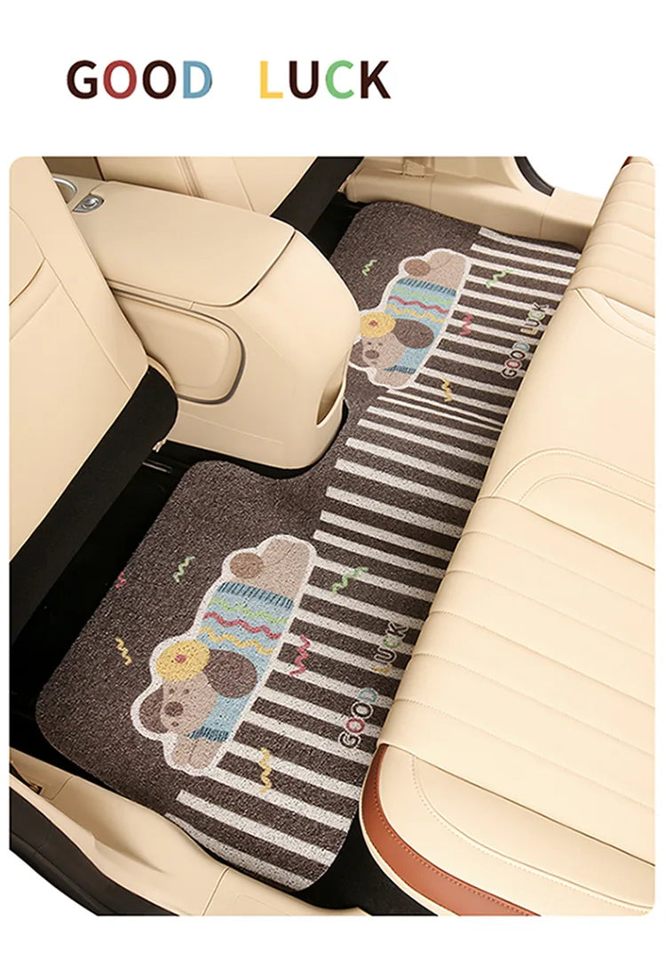 Three-piece Set Car Carpet Cute and Dirt-resistant Floor Mats Anti-dirt Non-slip Wear-resistant Protective Mats for Cars