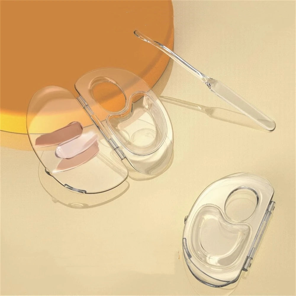 2pcs/set Color Mixing Folding Tray Makeup Color Board Transparent Makeup Color Palette Makeup Cream Mixing