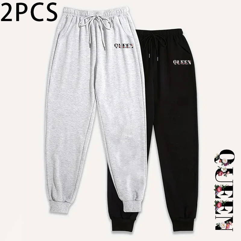 Womens Jogging Pants 2 Piece Set High Waist Sweatpants Fall Winter Lounge Wear Comfort Fit Yoga Casual Trousers 2packs Bottoms