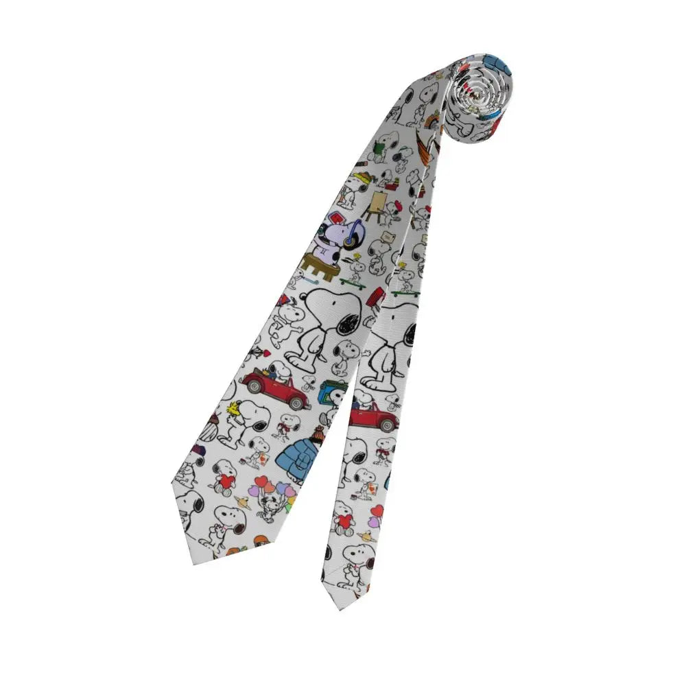 Personalized Fashion S-Snoopys Neckties Men Silk Cartoon Office Neck Tie