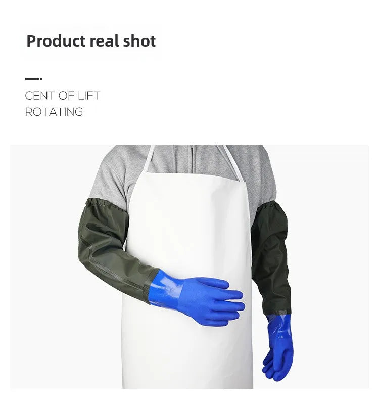 Warm fishing gloves, dishwashing, car washing, lengthened, non-slip, wear-resistant, waterproof, labor protection gloves