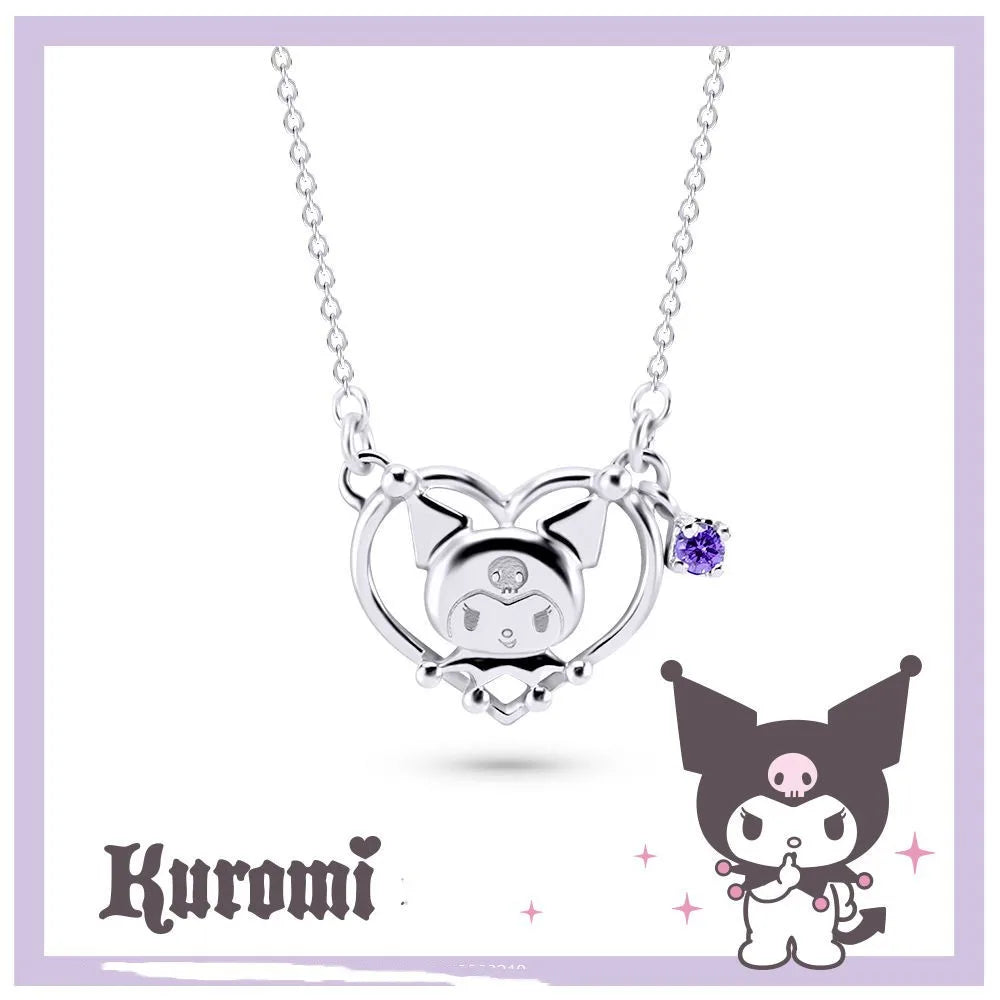 Cartoon Anime Necklace Set Cute Animal Clavicle Chain Pendant Earrings Jewelry Set Jewelry Accessories Girl Gift