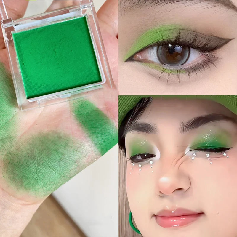 Matte Green Yellow Monochrome Eyeshadow Palette Natural Color Rendering Powder For Delicate Eye Contouring Brightens Makeup