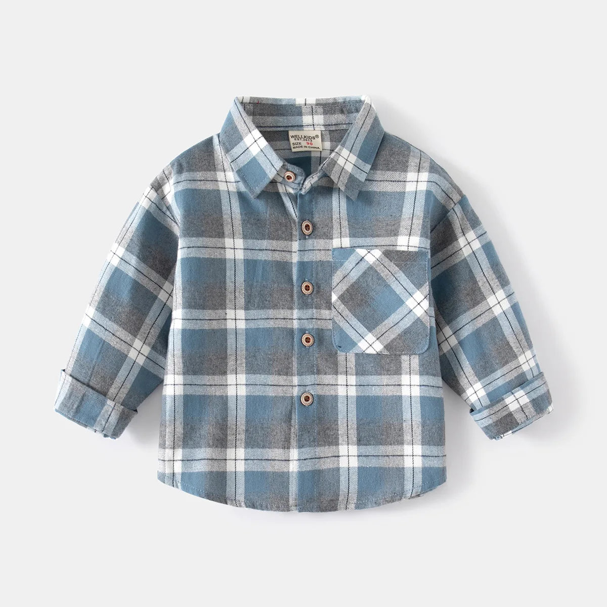 2-7 Years Shirts For Children 2025 Kids Clothes Boys Shirts With Collar Cotton Long Sleeved Plaid Casual Top Blouse For Boy