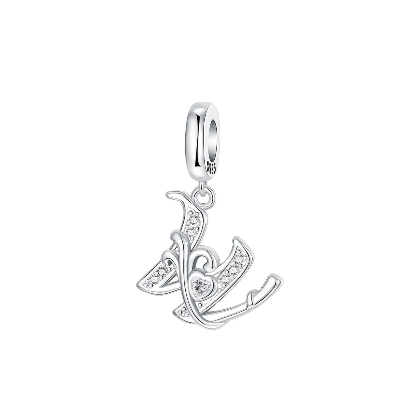 925 Sterling Silver Full series of A-Z letters pendant Charms For Original  Bracelet Charm Necklace Diy Female Jewelry