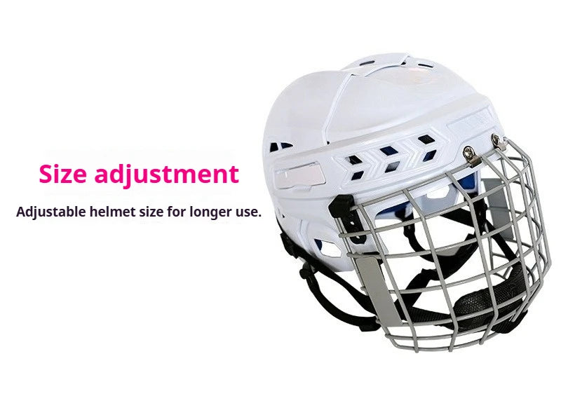 ICE HOCKEY HELMET - Certified for Roller & Street Hockey, Lacrosse,Adjustable Full Protection Headgear with Ear Protection