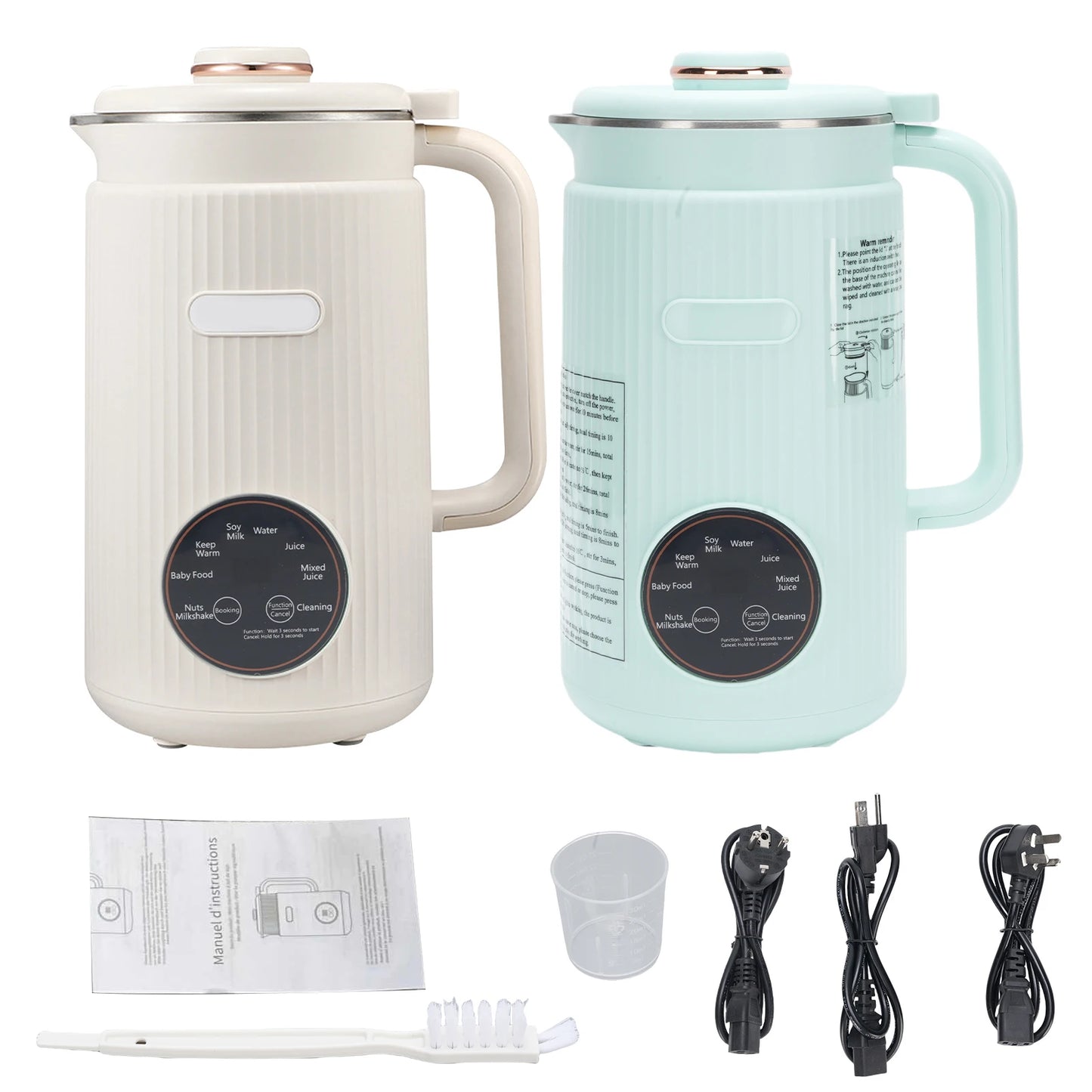 Soy Milk Maker 8-in-1 Programmable Blender with Digital Display 12 Stainless Steel Blades Auto Cleaning 8H Keep Warm Function fo