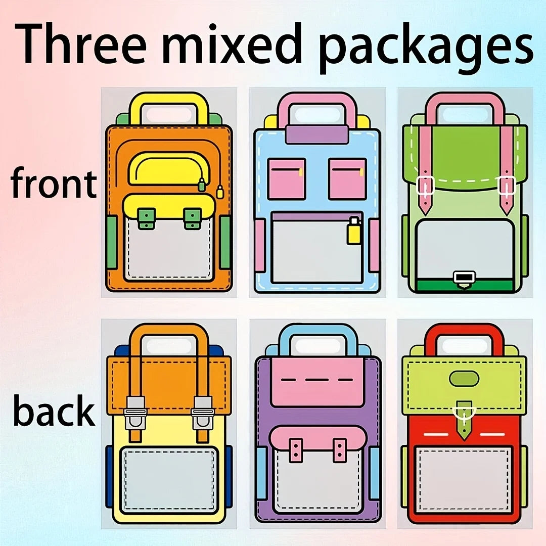 30Pcs/50Pcs Party Gift Bags, School Bag Patterned Bags, 3 Mixed Designs, Gift Packaging Bags for Birthdays, Festivals, Graduation Parties, Back-To-School Events, Learning Gifts, Encouragement Gifts, Decorative Tote Bags, Home
