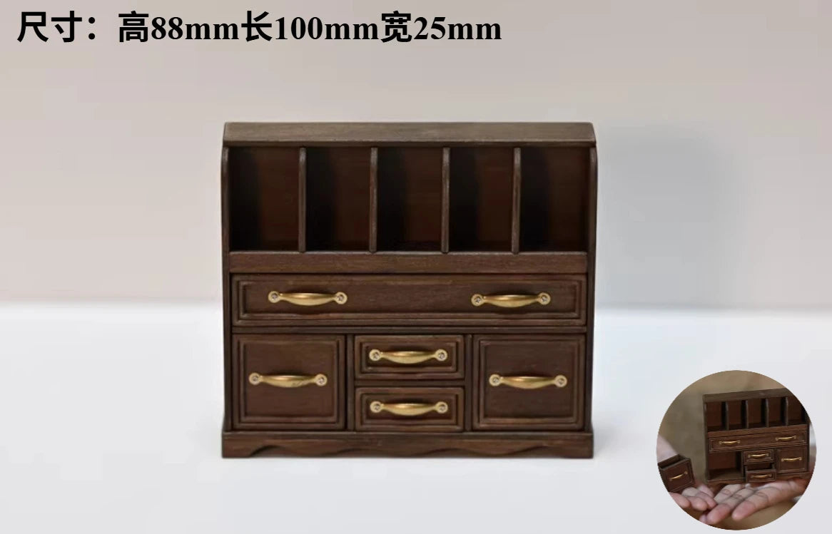 French Storage Furniture Set  StowCraft Realistic 9-Grid Cabinet Folding Garden Table Storage Display Unit 1/6 Dollhouse Diorama