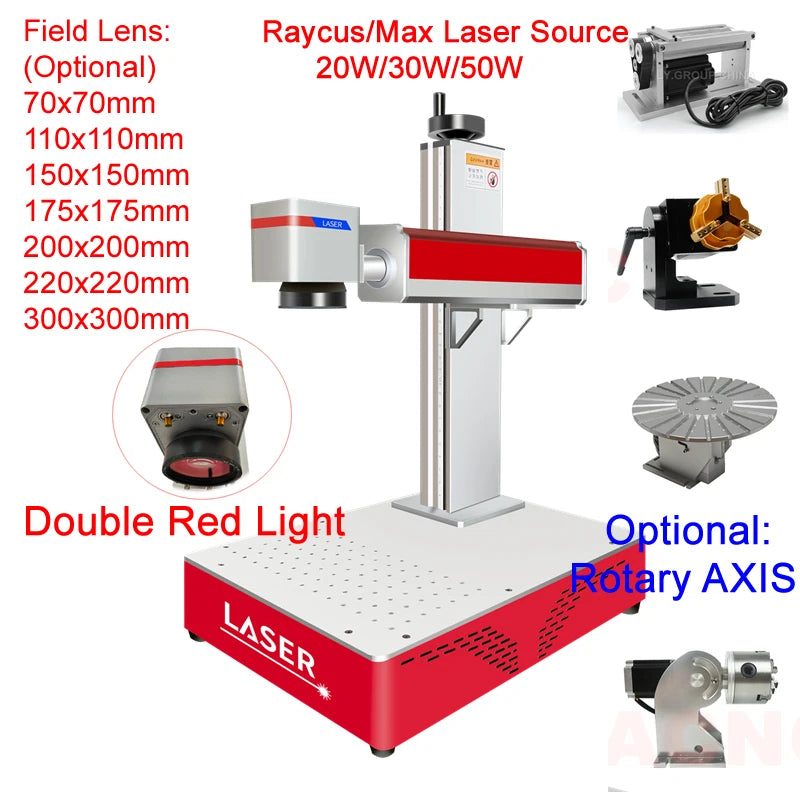 50W Raycus Fiber Laser Marking Machine 30W Laser Engraver Nameplate Engraving Metal Carving for PVC Plastic Stainless Steel