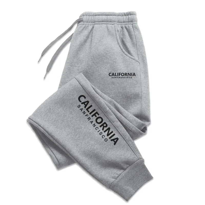 Men's Fashion Printed Long Pants for Autumn/Winter, Casual Sportswear Pants, Undergarment, Running and Fitness Training Pants
