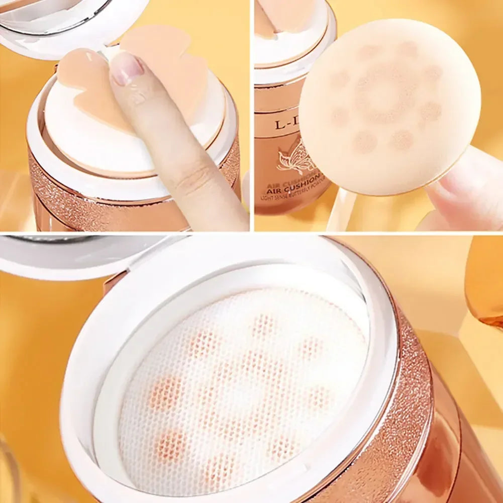 Butterfly Air Cushion BB Cream Lasting Powder Puff Hydrating Moisturizing Foundation Isolation Concealer Waterproof Makeup