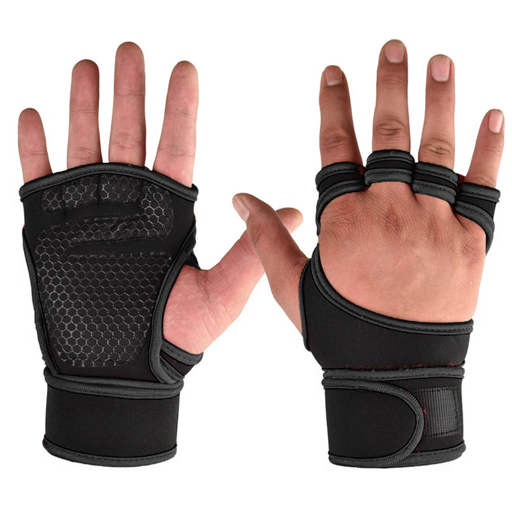 Fitness Men Women Gloves Gym Weightlifting Half Finger Wrist-Protecting Gloves Training Dumbbells Anti-Callus Anti Slip Gloves