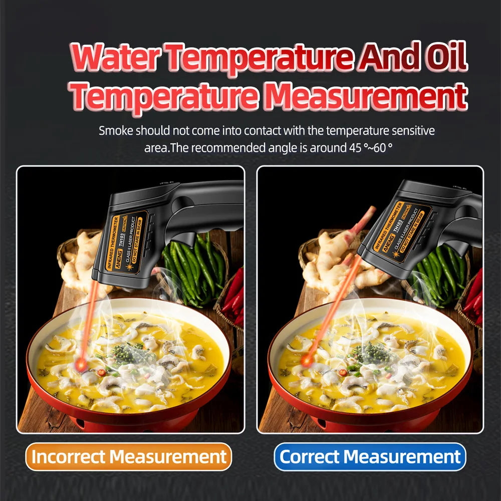 TH103 Digital Infrared Thermal imager Handheld Non Contact IR Laser Thermometer For Cooking Meat Pool Pizza Oven BBQ Food