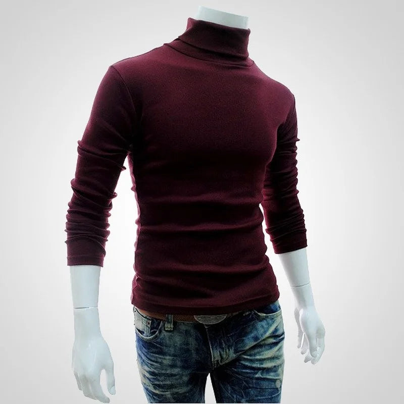 Thermal Underwear Tops Men Winter Clothes Thermal Shirt Autumn Men's Winter Tights High Neck Thin Slim Fit Long Sleeve T-shirt