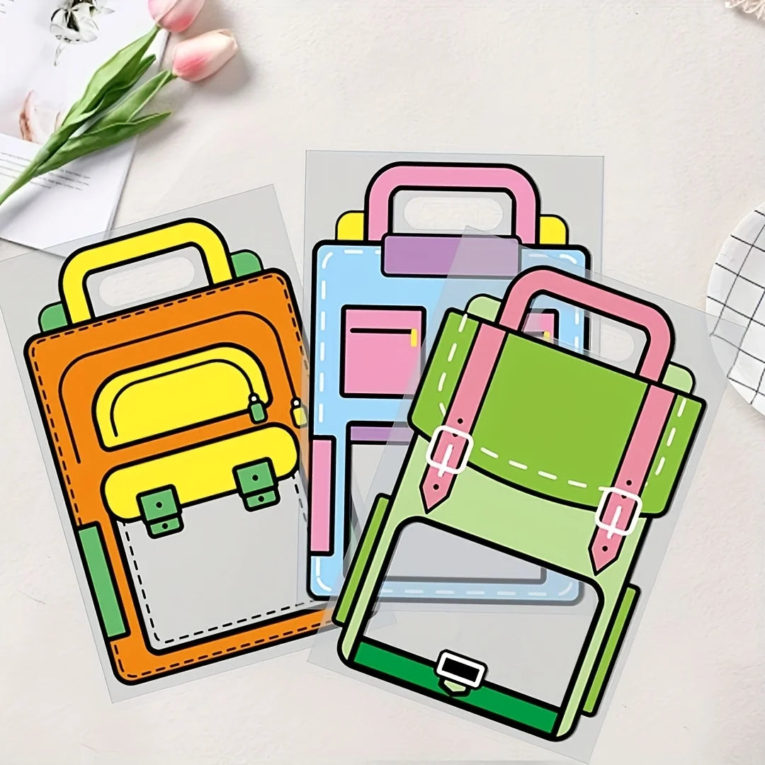 30Pcs/50Pcs Party Gift Bags, School Bag Patterned Bags, 3 Mixed Designs, Gift Packaging Bags for Birthdays, Festivals, Graduation Parties, Back-To-School Events, Learning Gifts, Encouragement Gifts, Decorative Tote Bags, Home