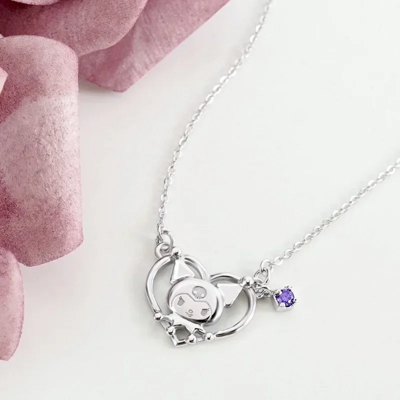 Cartoon Anime Necklace Set Cute Animal Clavicle Chain Pendant Earrings Jewelry Set Jewelry Accessories Girl Gift