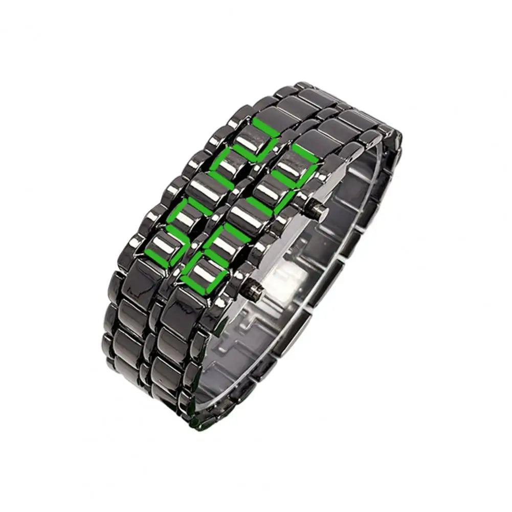 Men Digital Watch Large Screen Electroplated Men Watch Male Binary Steel Band Electronic Sport Watch Relogios Masculino