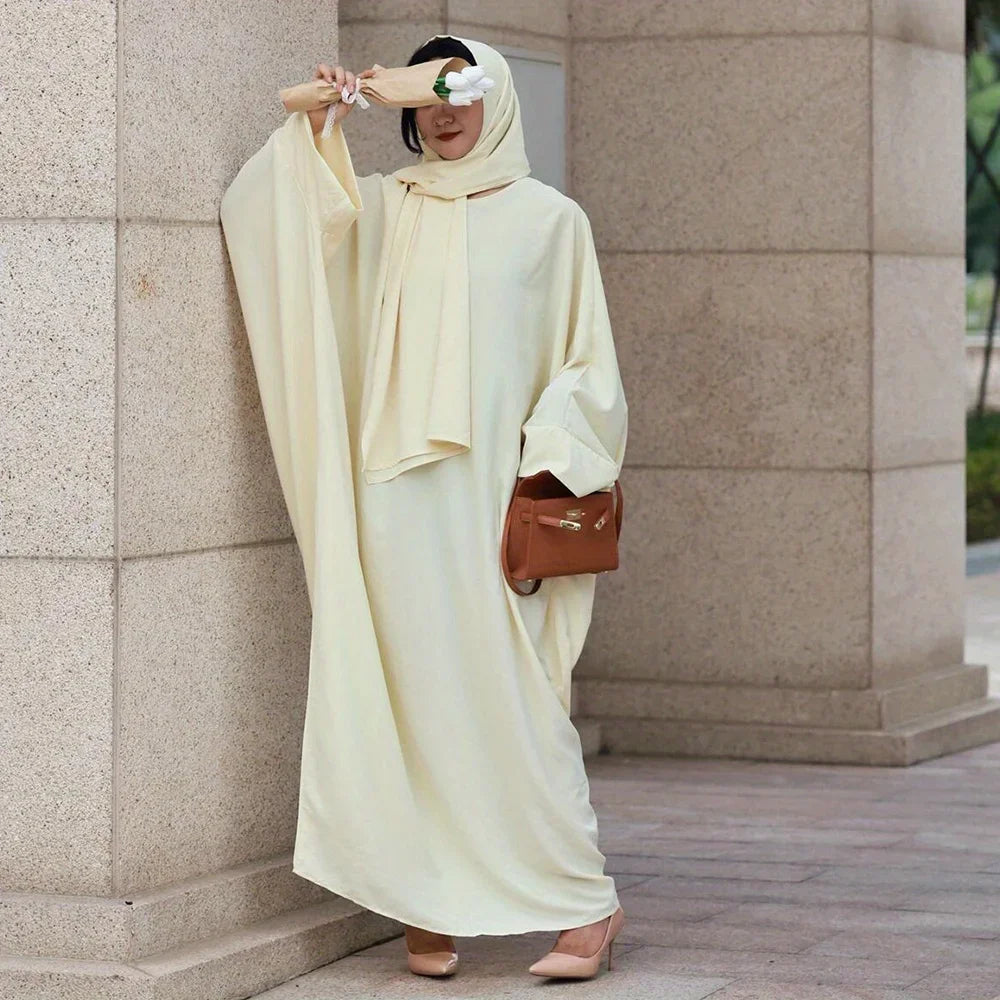 Islamic Clothing Ramadan Dress Muslim Abayas With Hijab 2 Pics Women Jilbabs Long Sleeve Modesty Maxi Dresses Loose Kaftans
