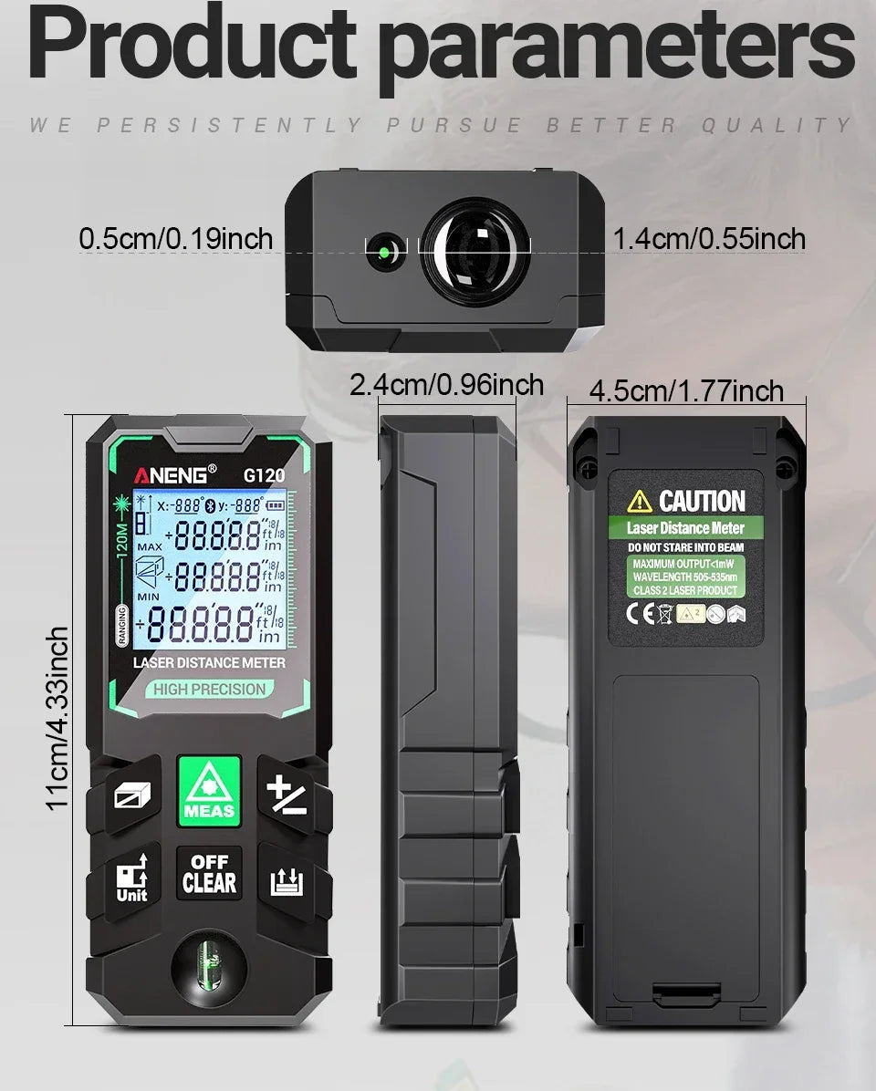 Laser Distance Meter ANENG Laser Tape Measure 40M/70M/100M/120M Laser Rangefinder Electronic Ruler Useful Measurement  Test Tool