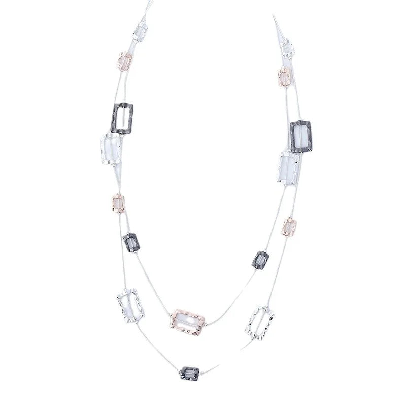 new necklace is popular in Europe and America, versatile peach heart exquisite women's long necklace, double-layer wome