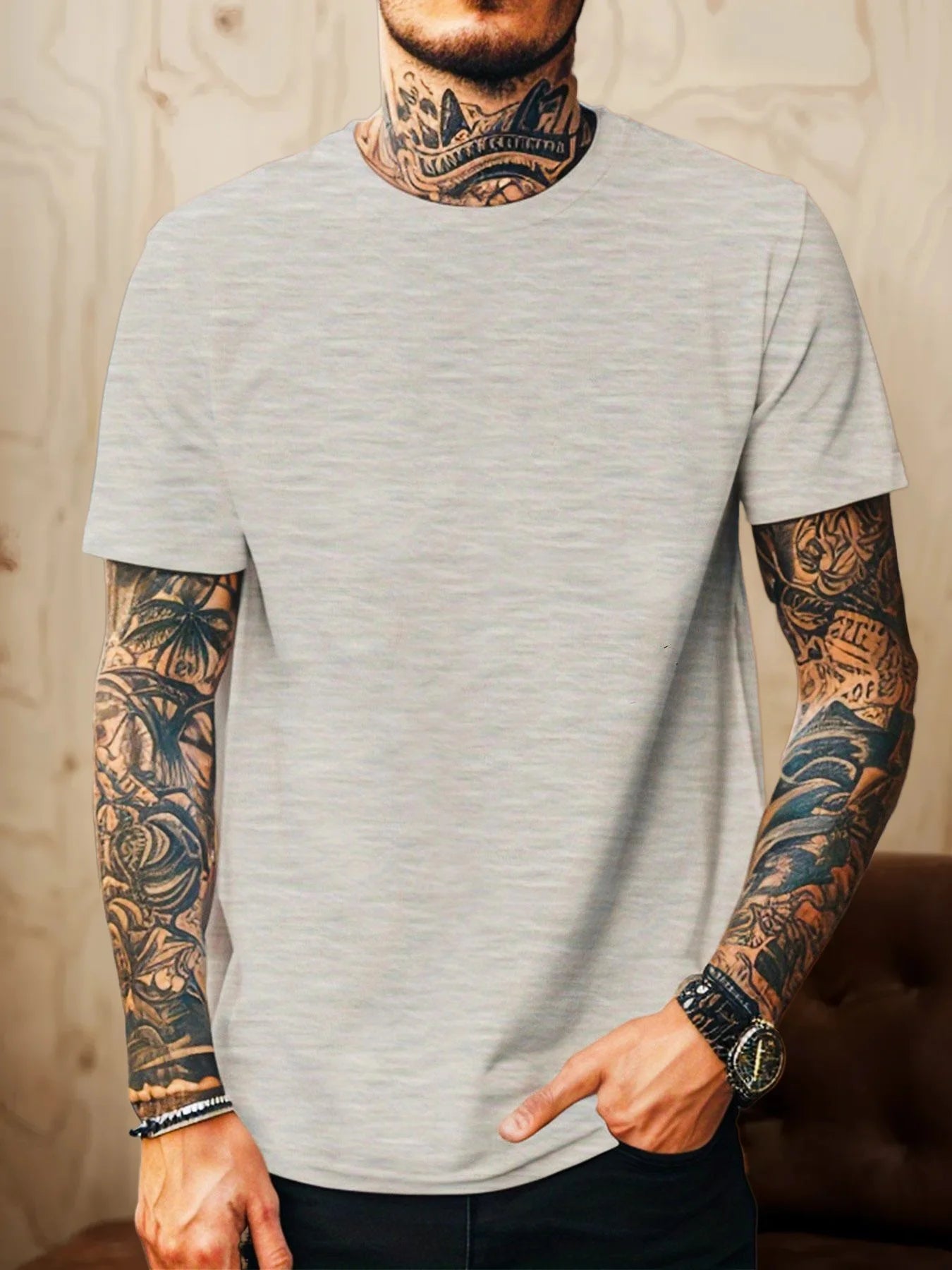 Men Pure Cotton Short Sleeve T Shirt Breathable 100% Cotton 3D Stereoscopic Cutting Casual Daily Wear Soft Comfortable Tees