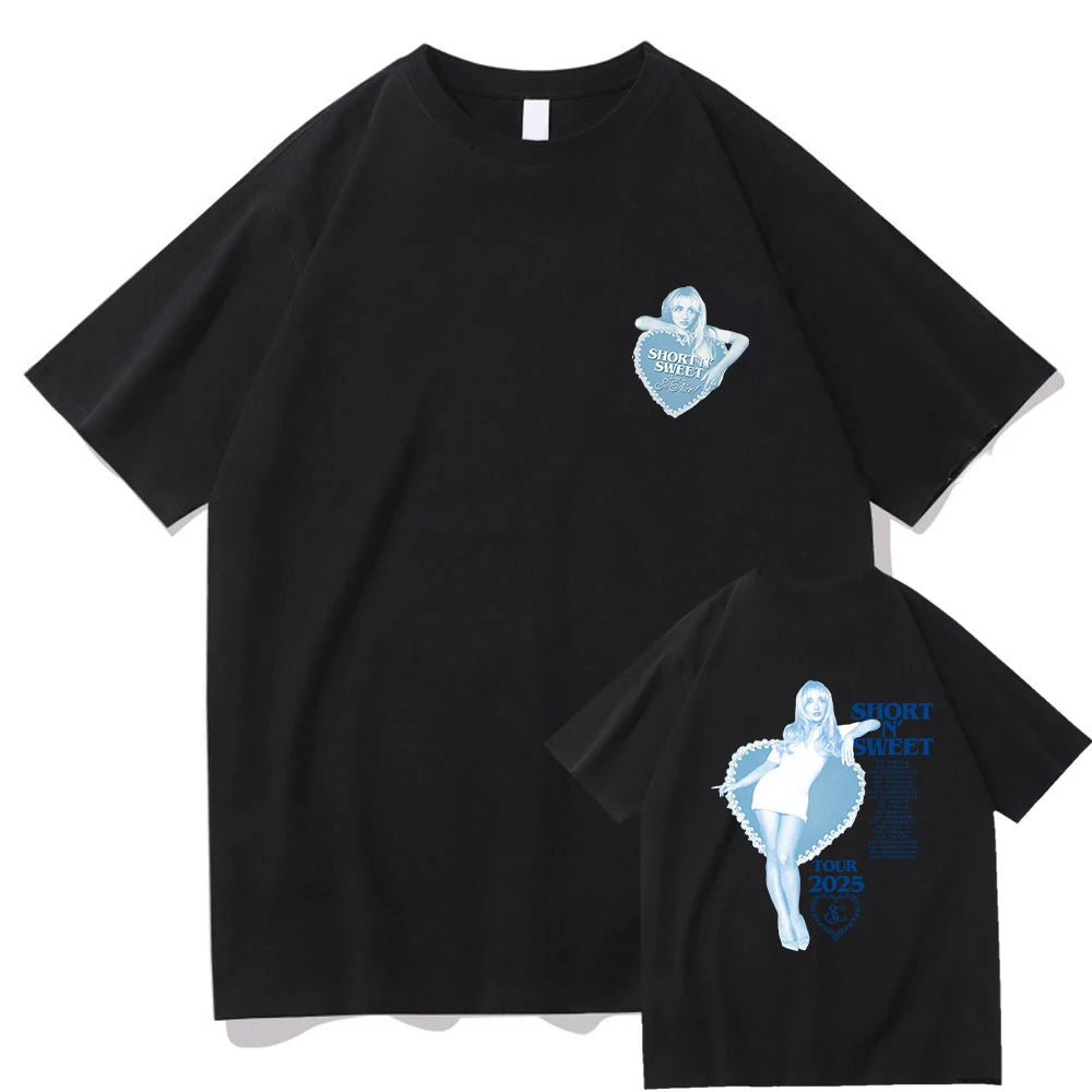 Summer Short N’ Sweet Tour 2025 T-shirt Sabrina Carpenter Lover Men/women Clothing Harajuku Summer Tops Graphic T Shirts Vintage
