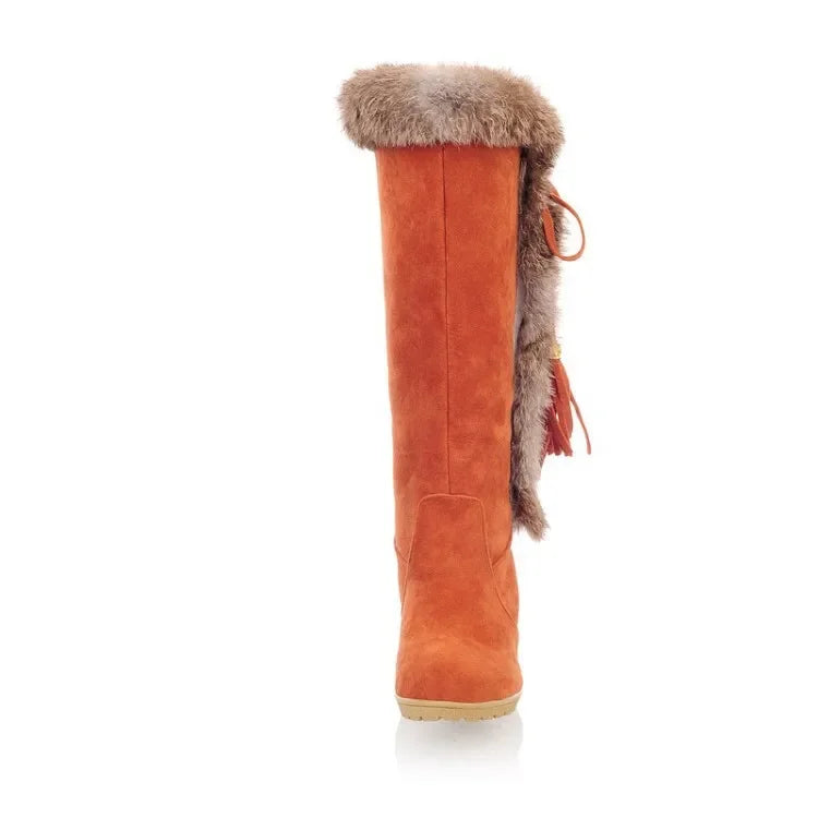 2024 New Wedge Long Women Boots Australia Women's Shoes Platform Plush Winter Footwear Ladies Booties Thigh High Heels High Sexy