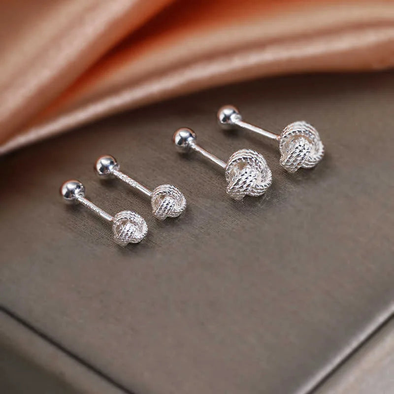 S925 Sterling Silver Implies Peace and Good Luck Cross Screw Stud Earring for Women Fine Jewelry High Luxury Vintage Accessories